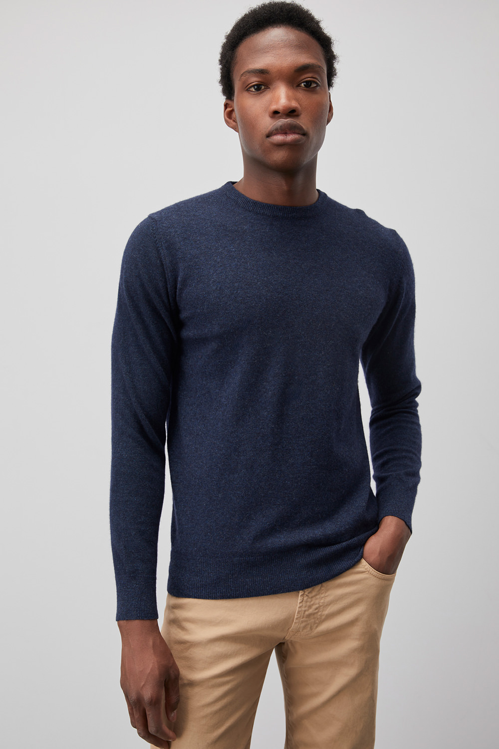 Basic Crew Neck Sweater In Wool And Cashmere