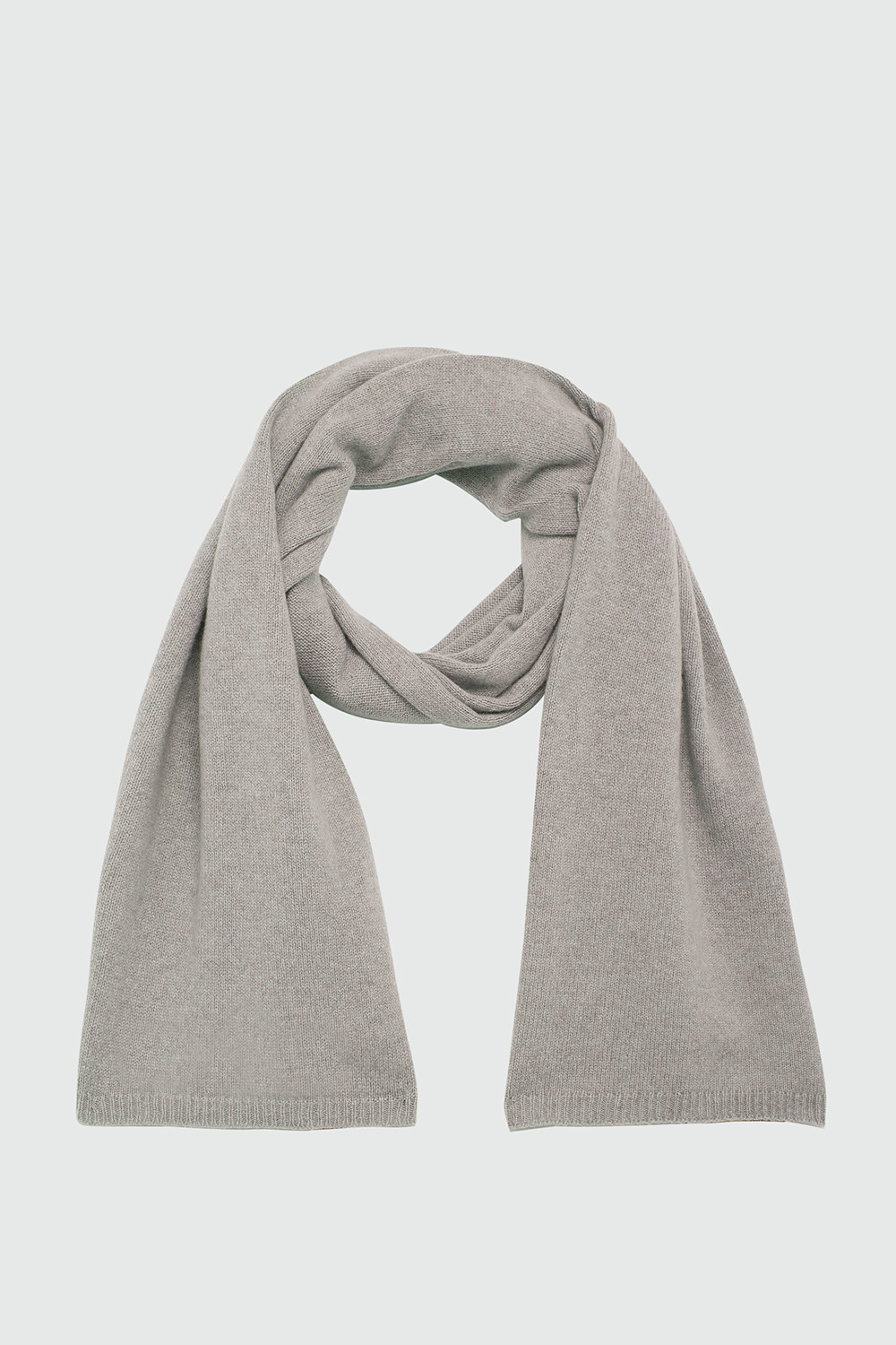 Ribbed Cashmere Scarf - Heather Grey