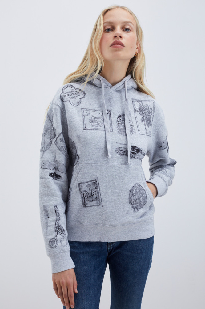 ROY ROGER'S BLOCK PRINT HOODED SWEATSHIRT