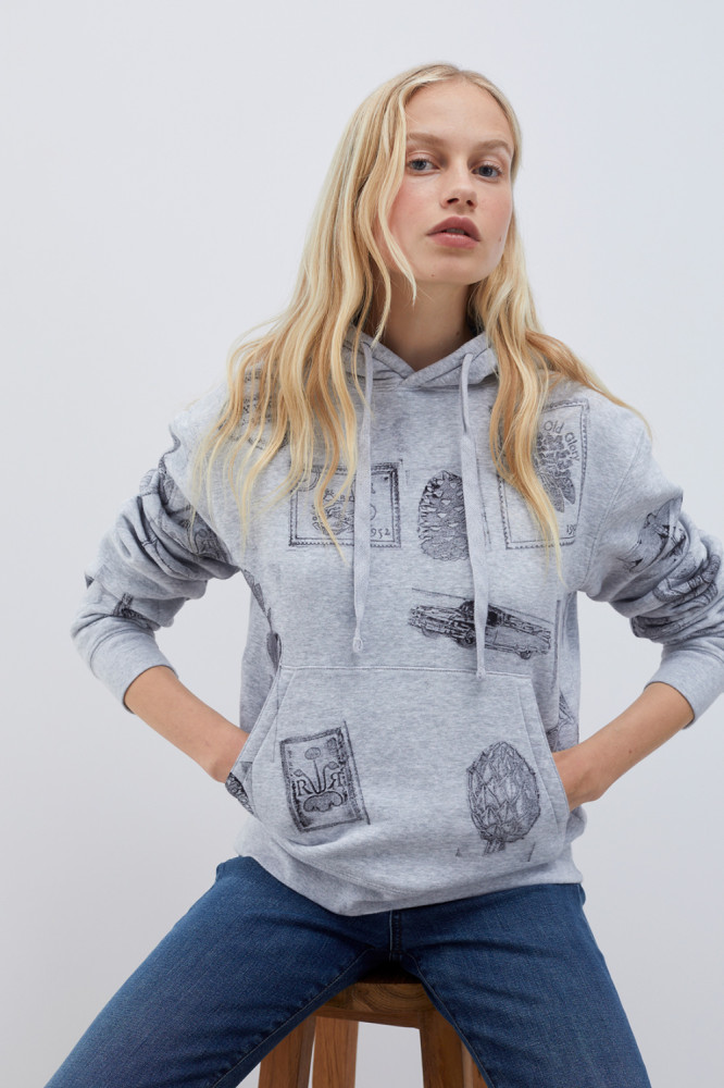 ROY ROGER'S BLOCK PRINT HOODED SWEATSHIRT