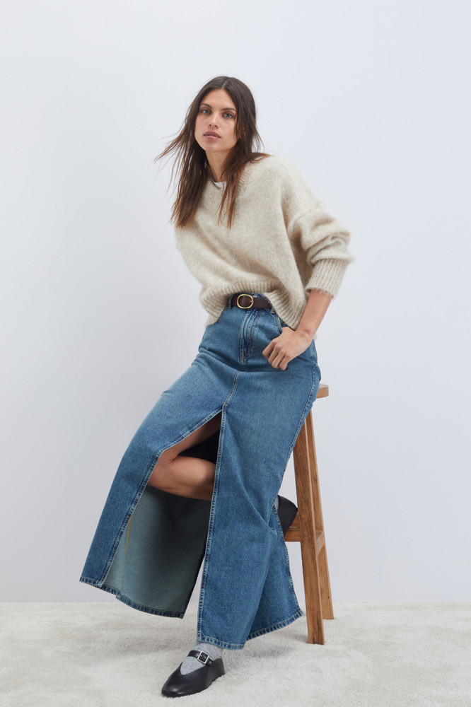 JINNY SKIRT IN ICONIC DENIM