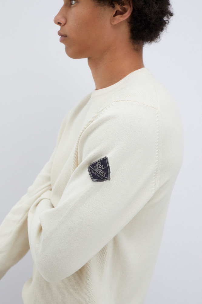 CREW NECK SWEATER IN NEEDLE STITCH COTTON