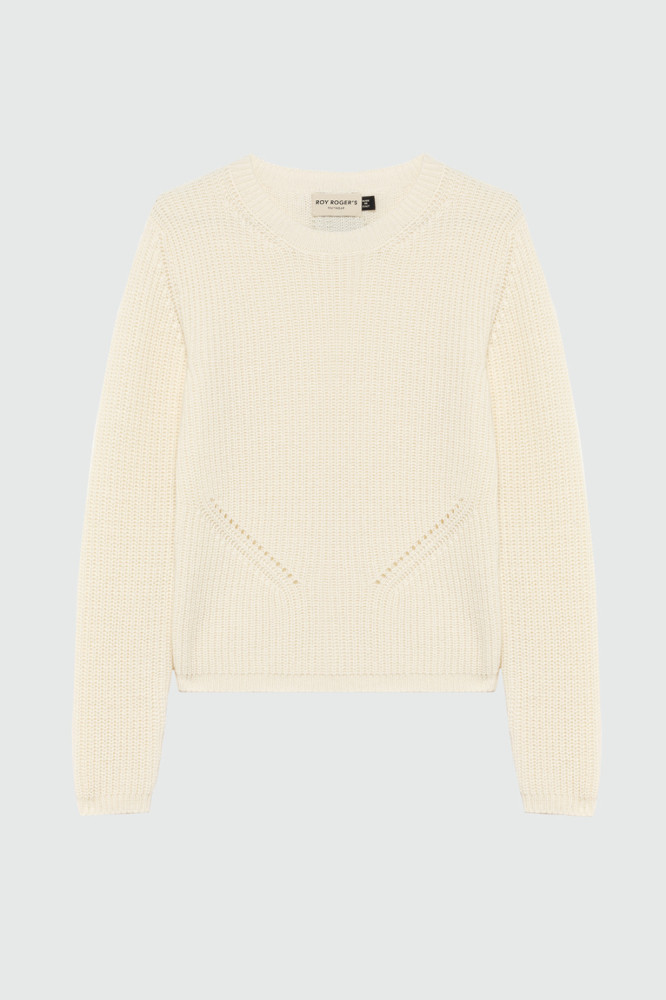 CREW NECK SWEATER IN RIBBED WOOL