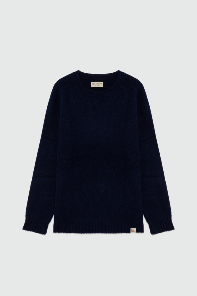 CREW NECK SWEATER IN BRUSHED SHETLAND WOOL