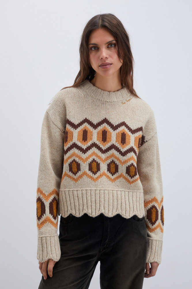 OLD GLORY SHETLAND CREW NECK SWEATER 