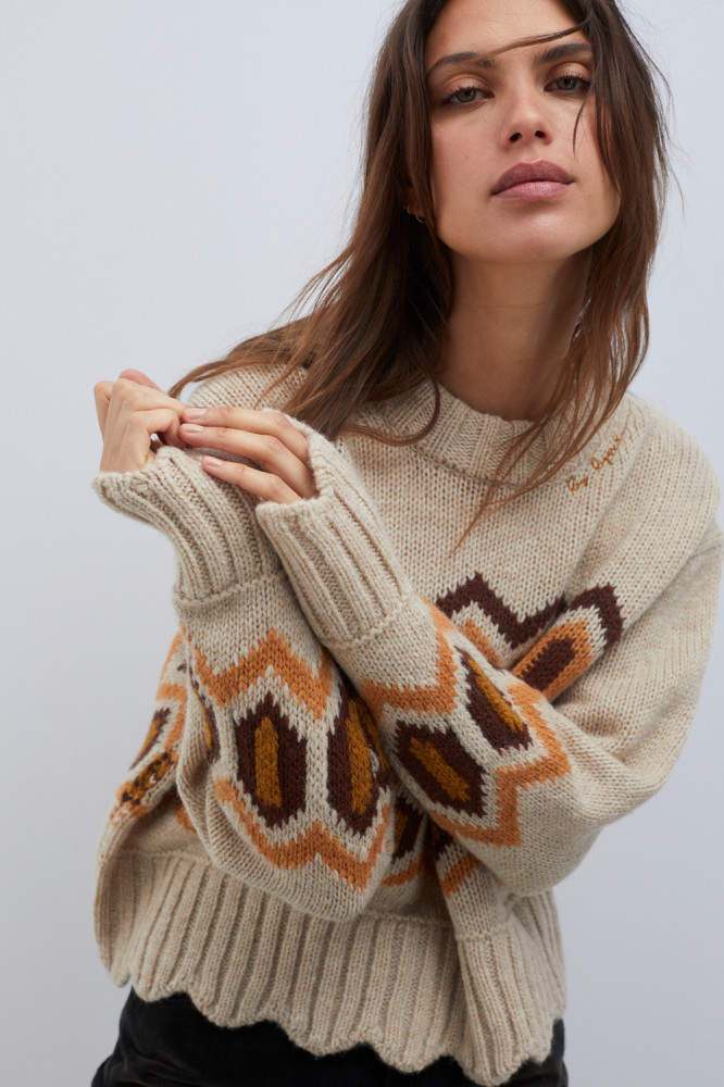 OLD GLORY SHETLAND CREW NECK SWEATER 