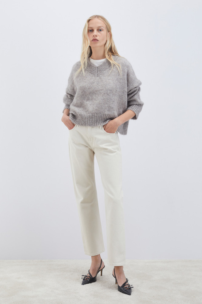 MAGLIA SCOLLO V IN MOHAIR