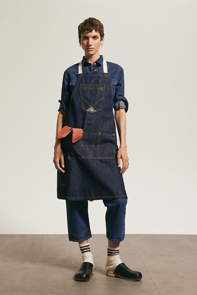 WASHED DENIM APRON