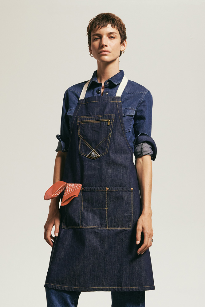 WASHED DENIM APRON