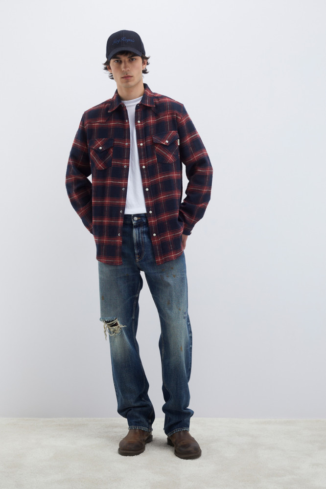 MARTIN CHECK PRINT WASHED MARTIN SHIRT